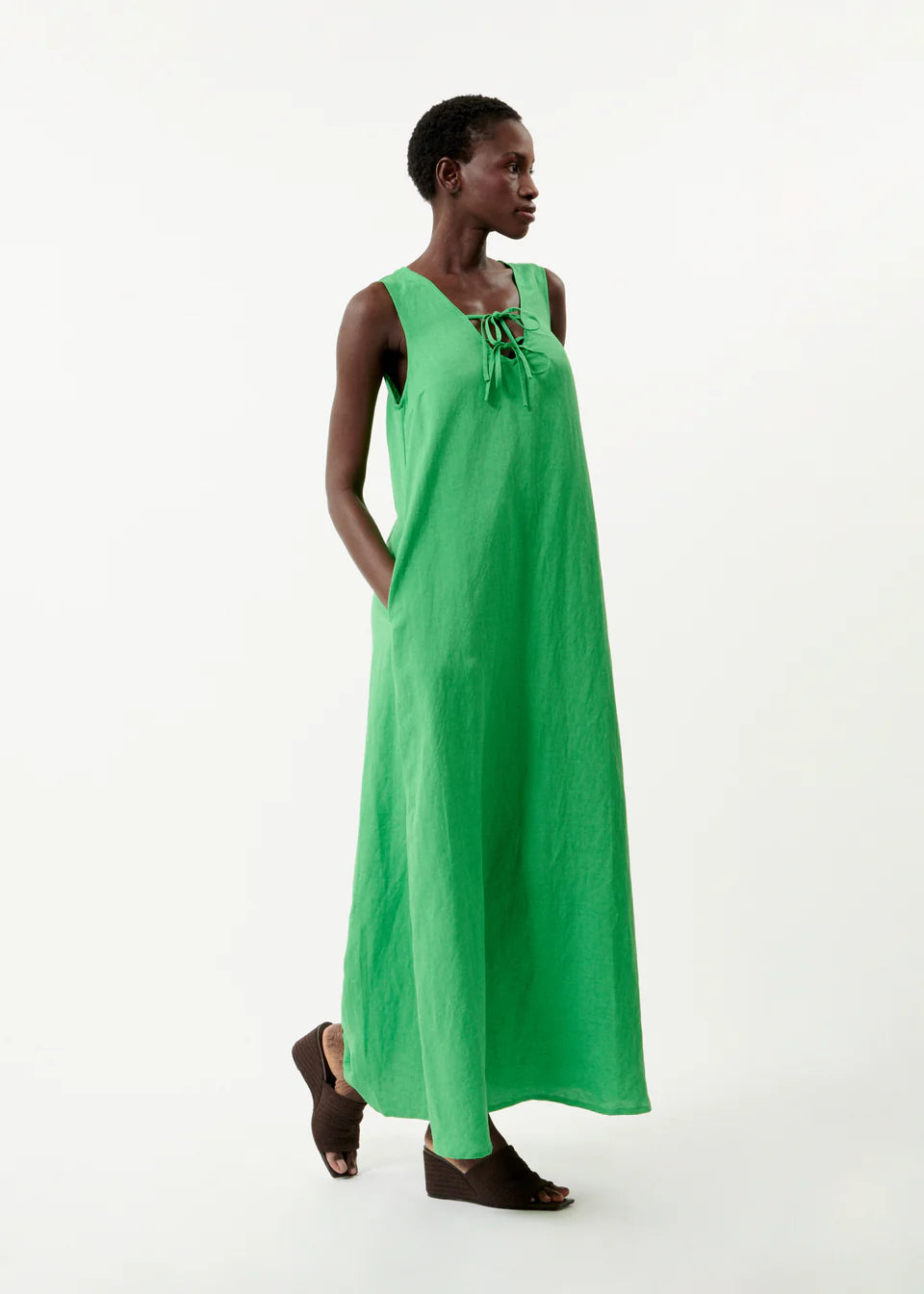 emeraude maxi dress L'Academie Emeraude Maxi Dress - Umber Brown - 48% Off