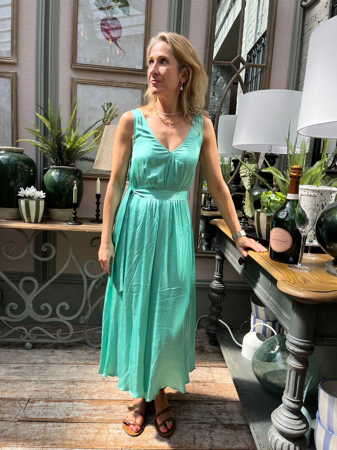 ACHOUAK MIDI/ MAXI DRESS TURQUOISE