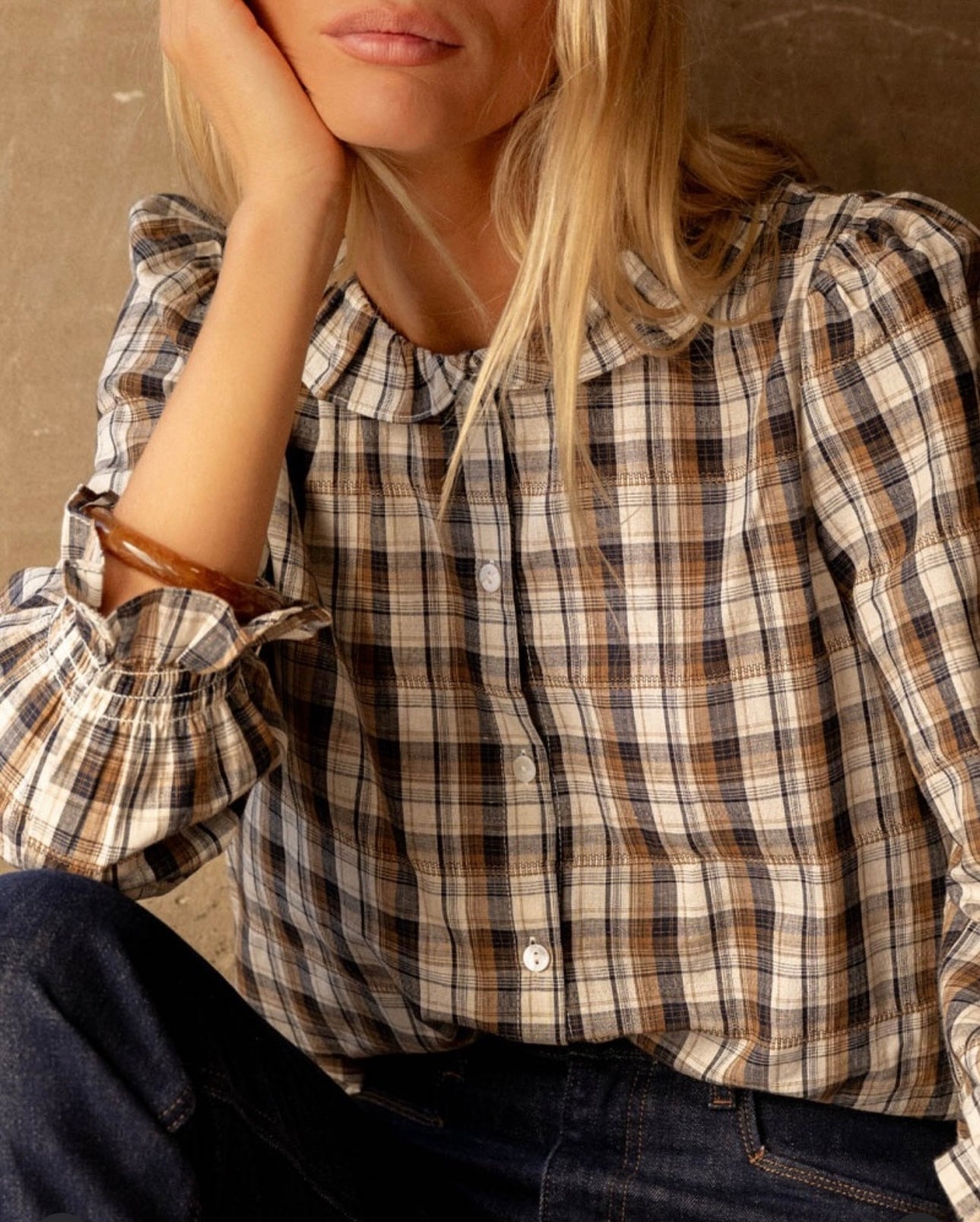 ALEC BLOUSE CHOCOLATE BROWN