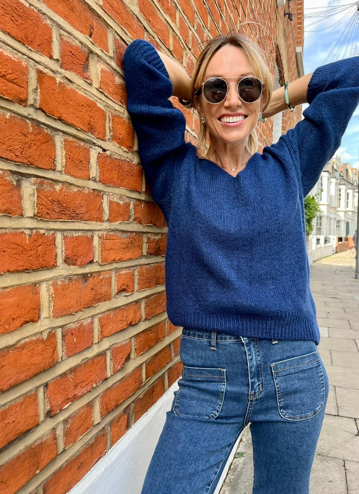 LÉON JUMPER NAVY PEONY