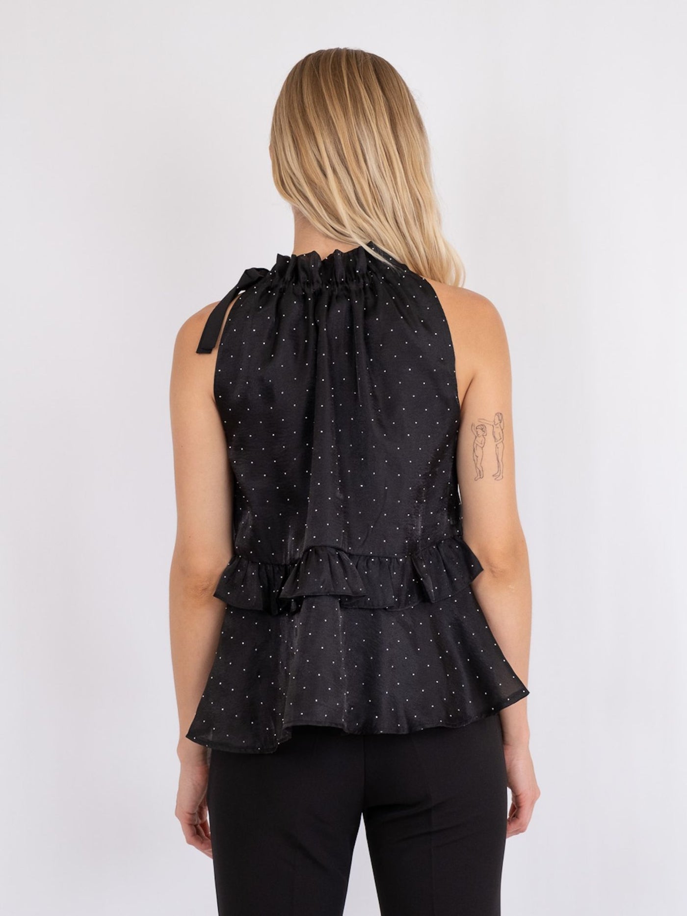 MARGY BEDAZZLED TOP BLACK