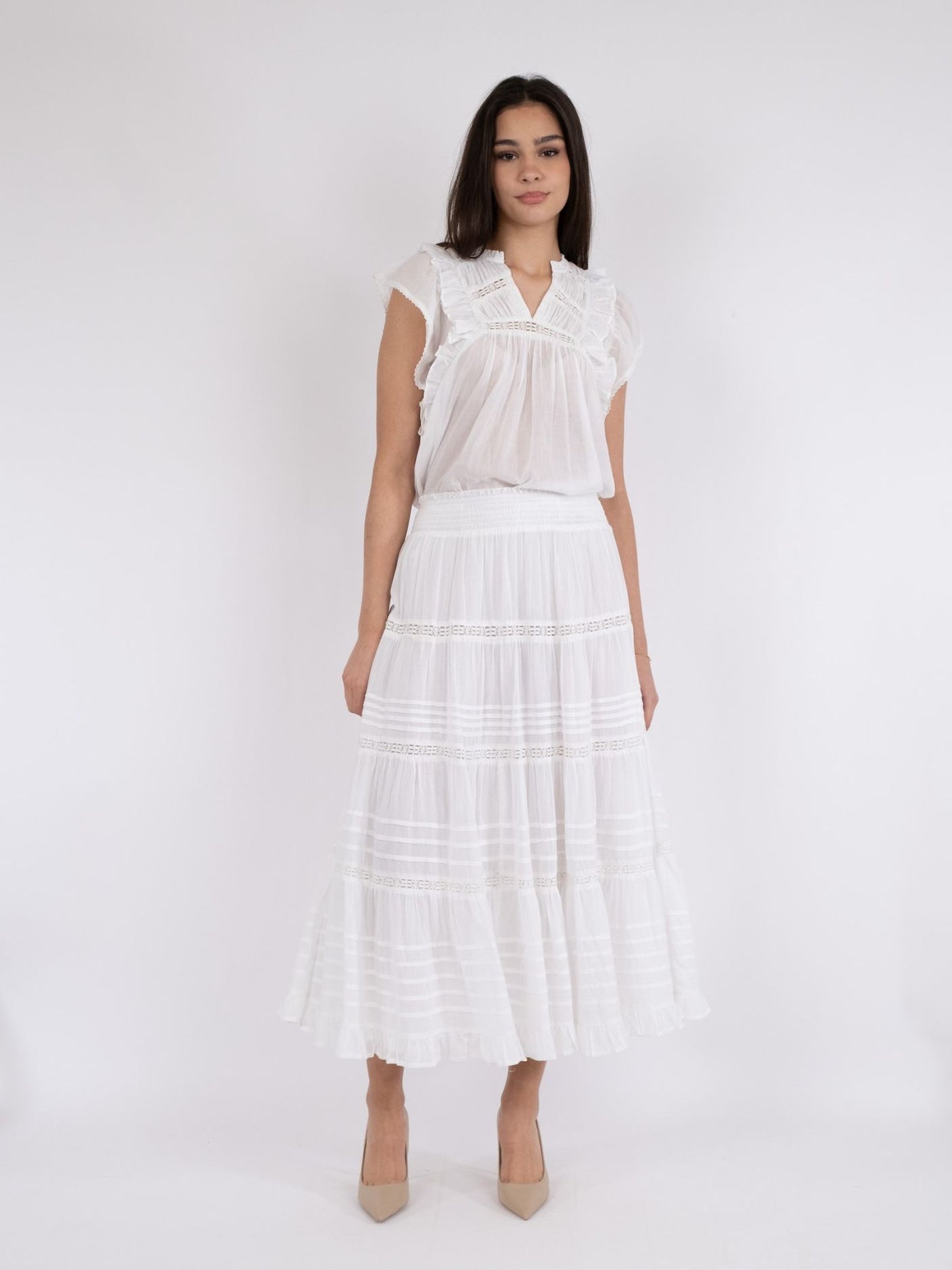 FELICIA VOILE SKIRT WHITE