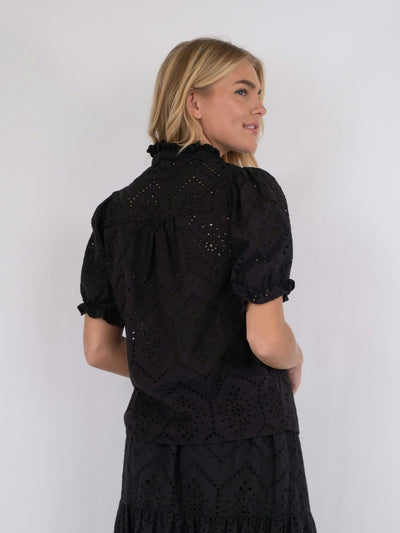 ODESA EMBROIDERY BLOUSE BLACK