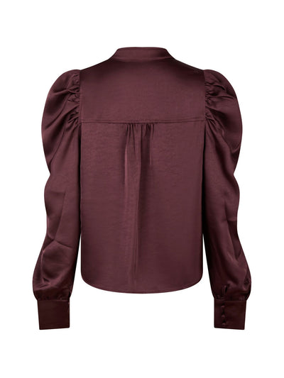 ROSSLYN SATEEN BLOUSE BORDEAUX