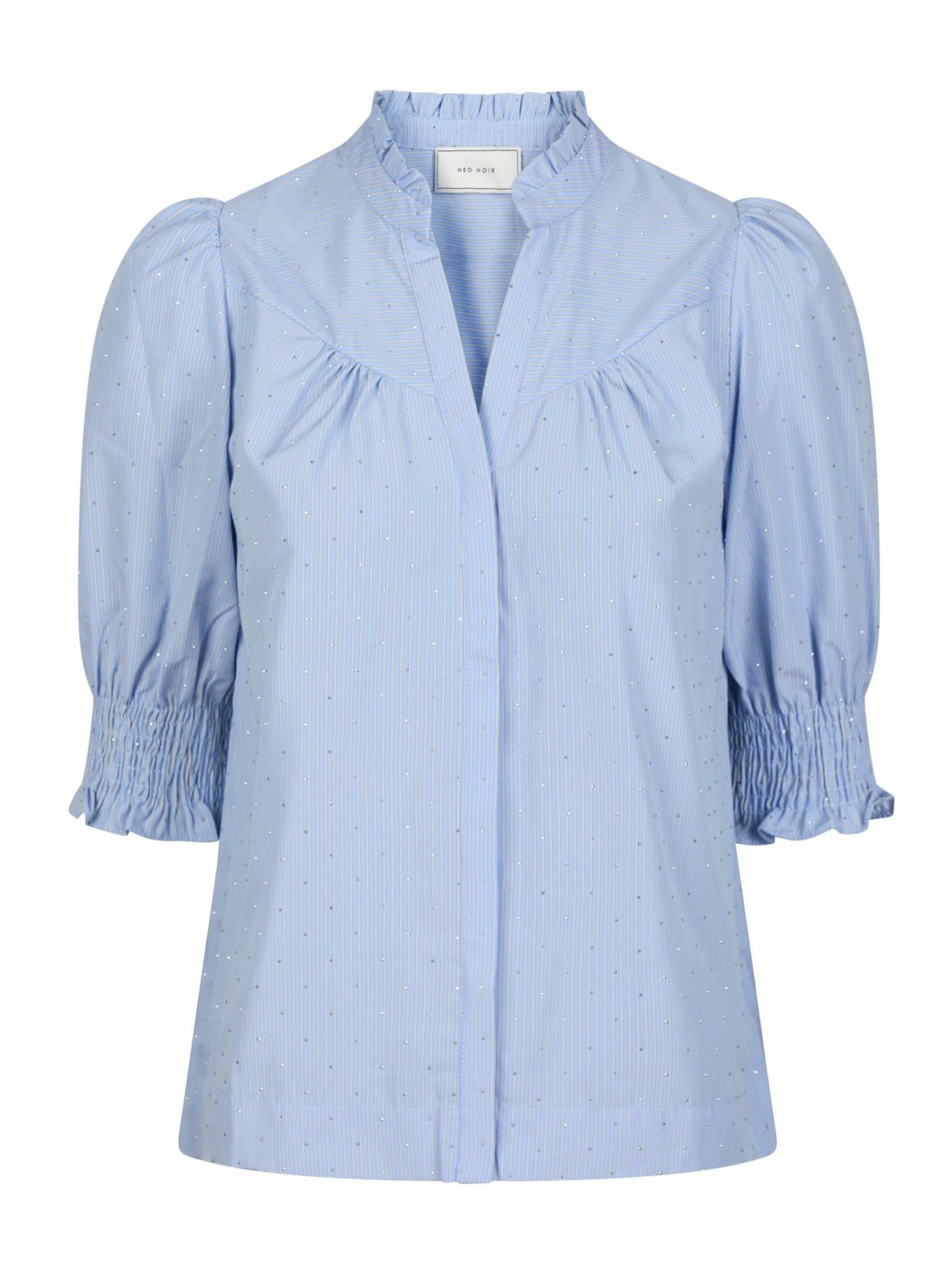 DIANA STRIPE STONE BLOUSE LIGHT BLUE