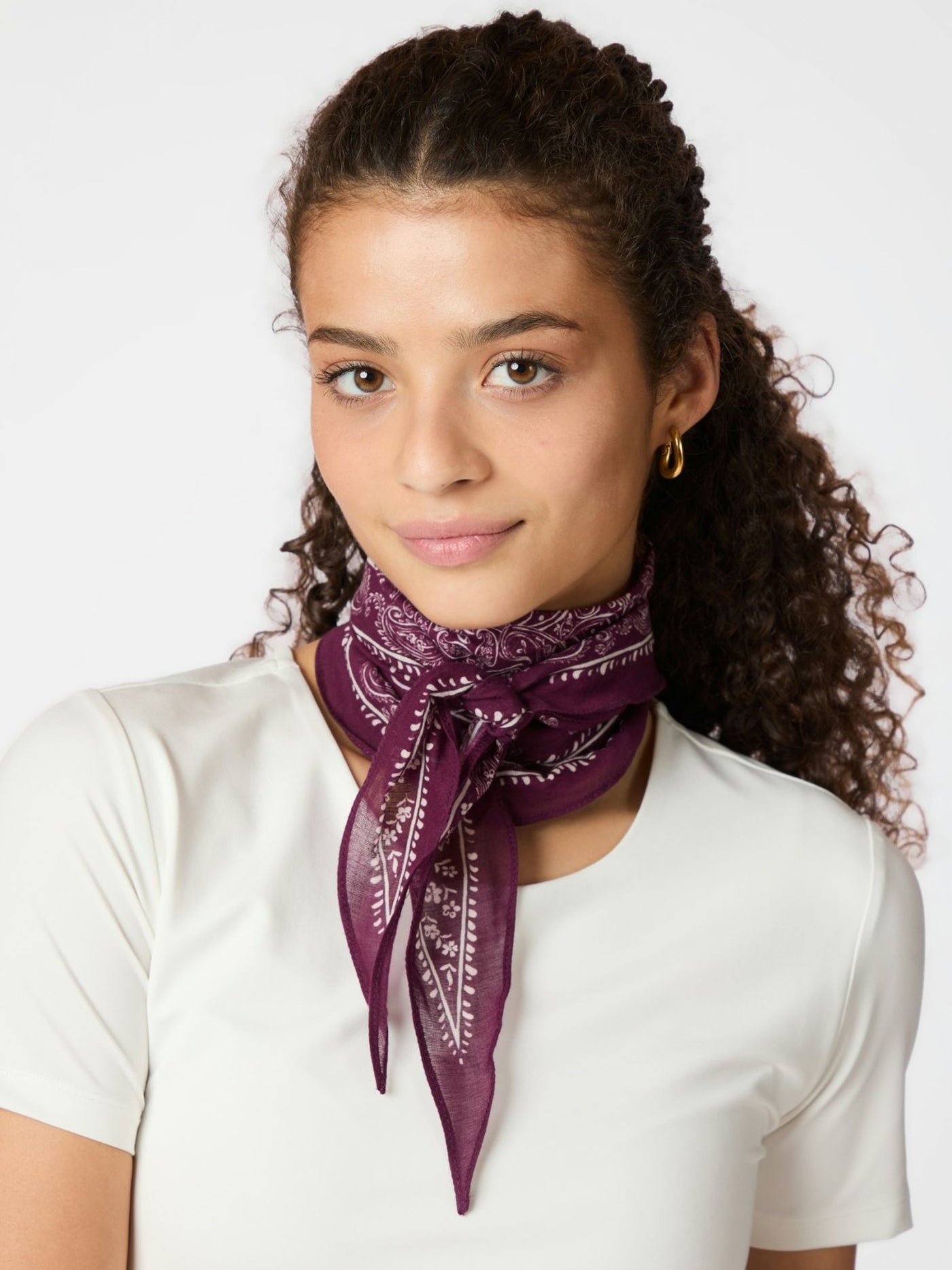 KINESSA PAISLEY SCARF BORDEAUX