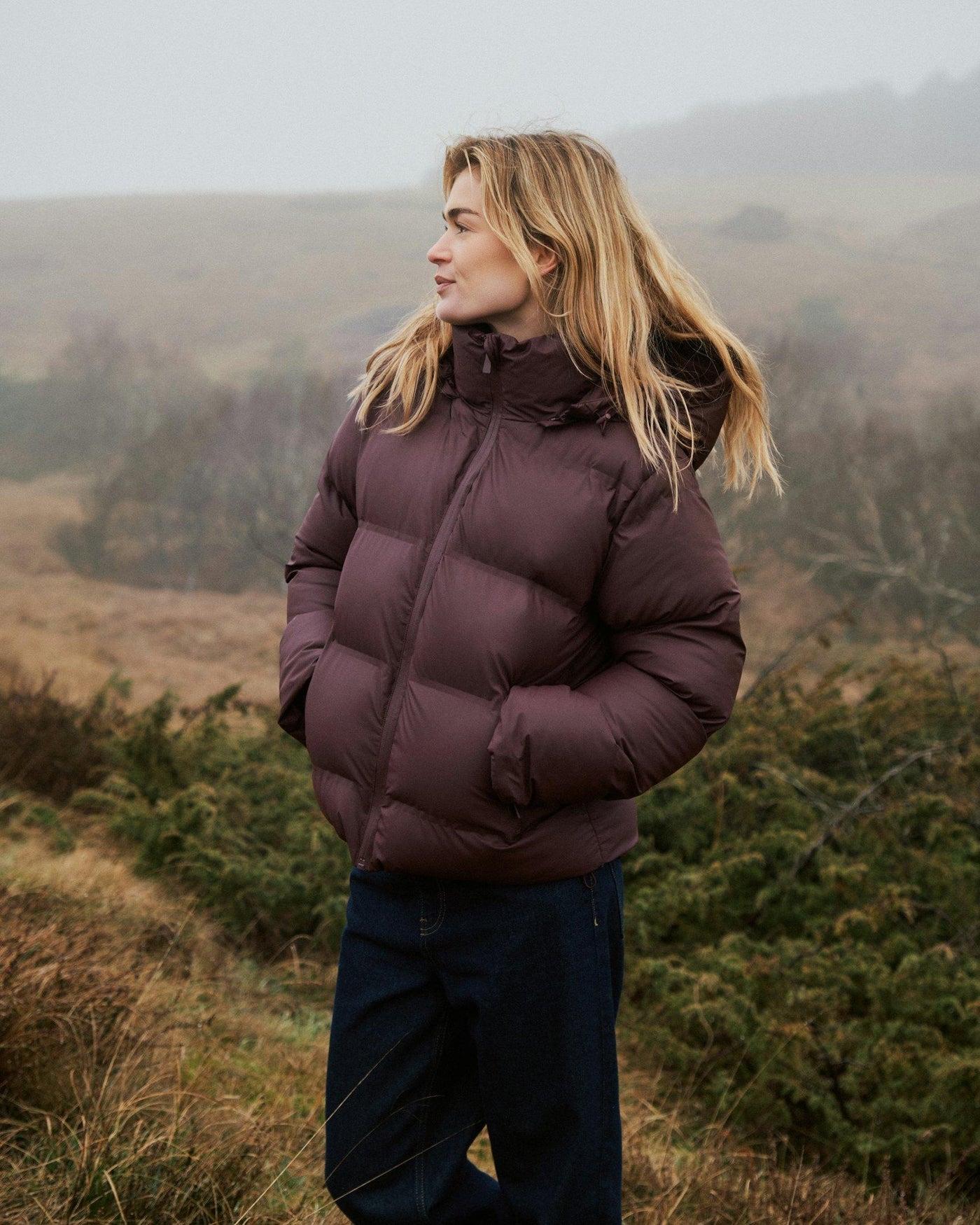 FOX PUFFER JACKET BORDEAUX