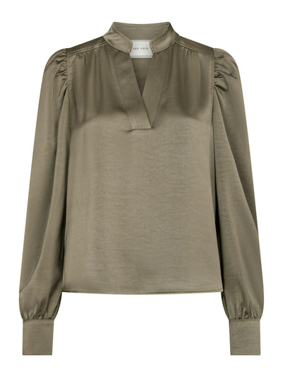ROSSLYN SATEEN BLOUSE ARMY - BACK IN STOCK SOON