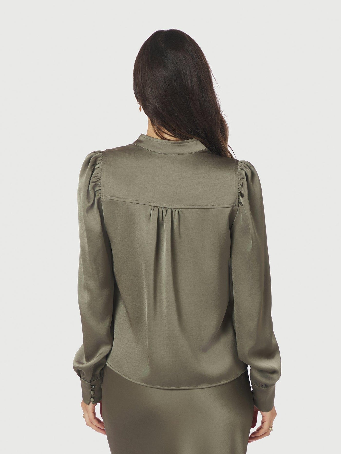 ROSSLYN SATEEN BLOUSE ARMY - BACK IN STOCK SOON