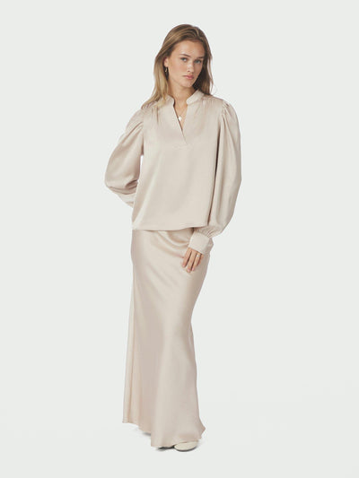 ROSSLYN SATEEN BLOUSE CHAMPAGNE - Back in stock soon