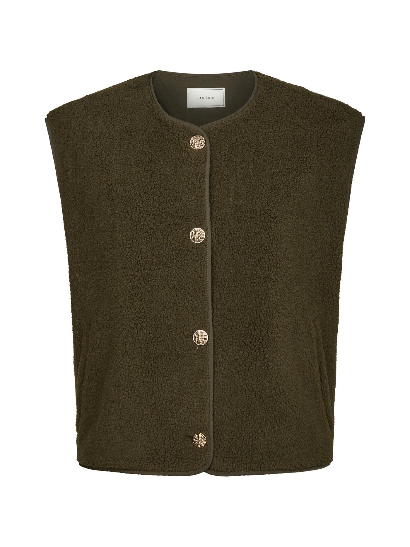 MARIKO TEDDY VEST ARMY