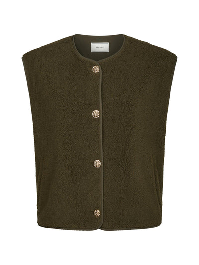 MARIKO TEDDY VEST ARMY