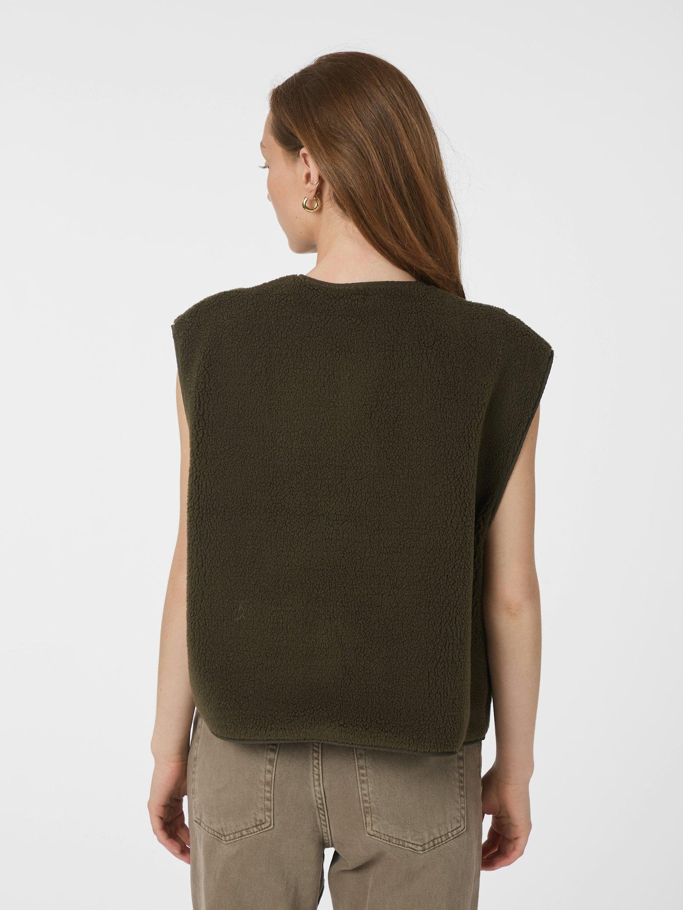 MARIKO TEDDY VEST ARMY