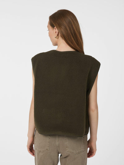 MARIKO TEDDY VEST ARMY