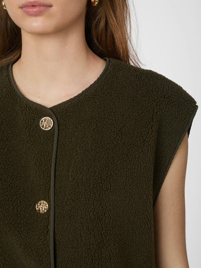 MARIKO TEDDY VEST ARMY