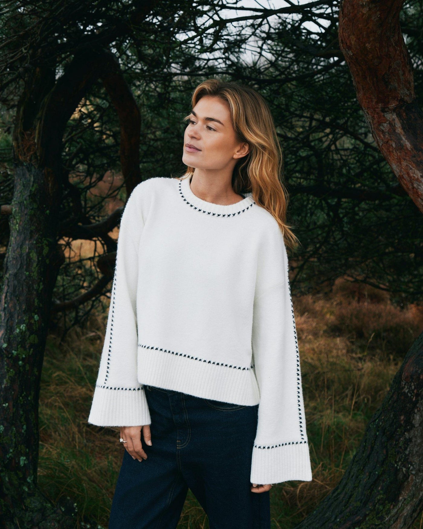 ROEME STITCH JUMPER OFF WHITE