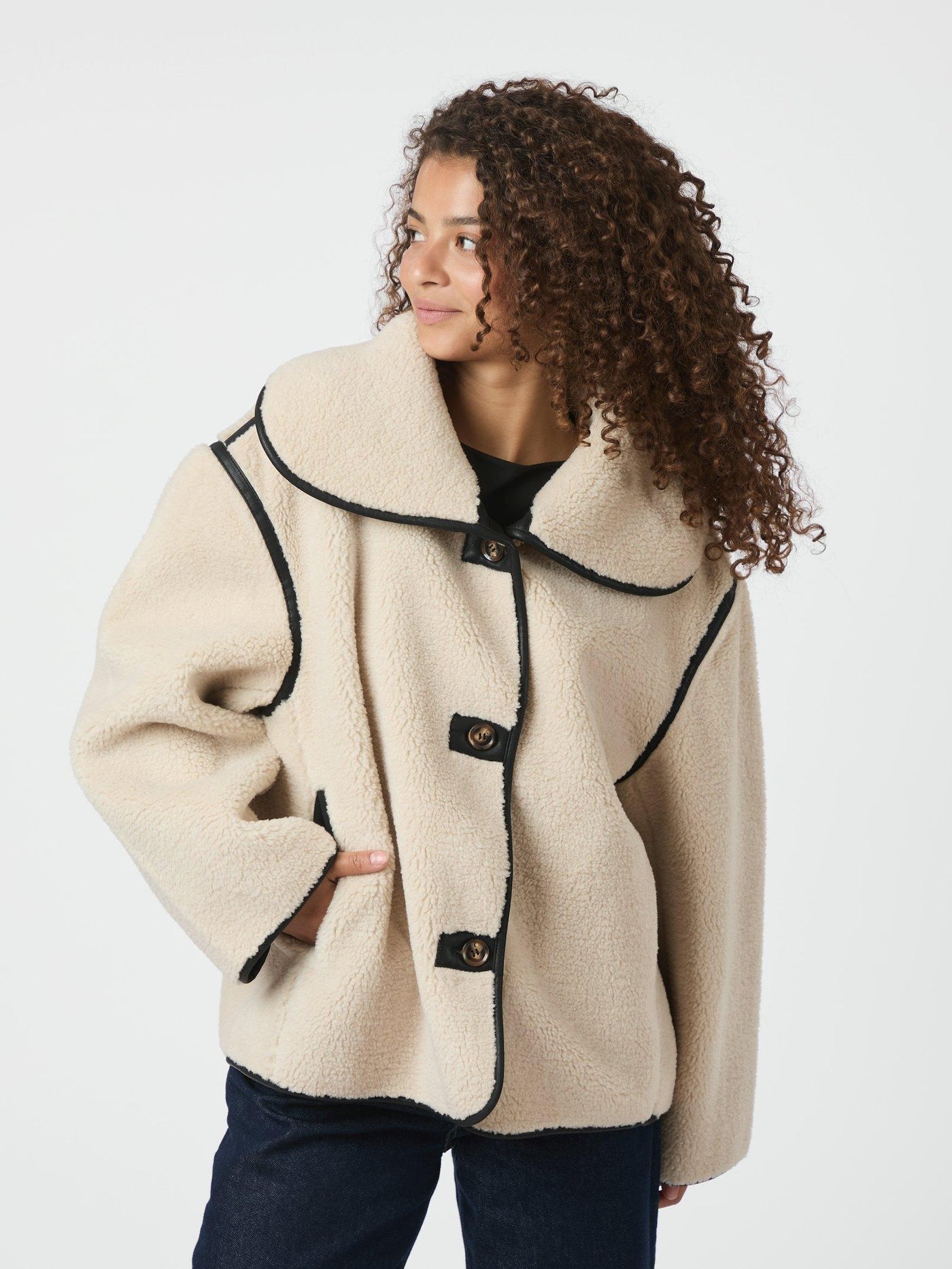 EDMUND TEDDY JACKET IVORY