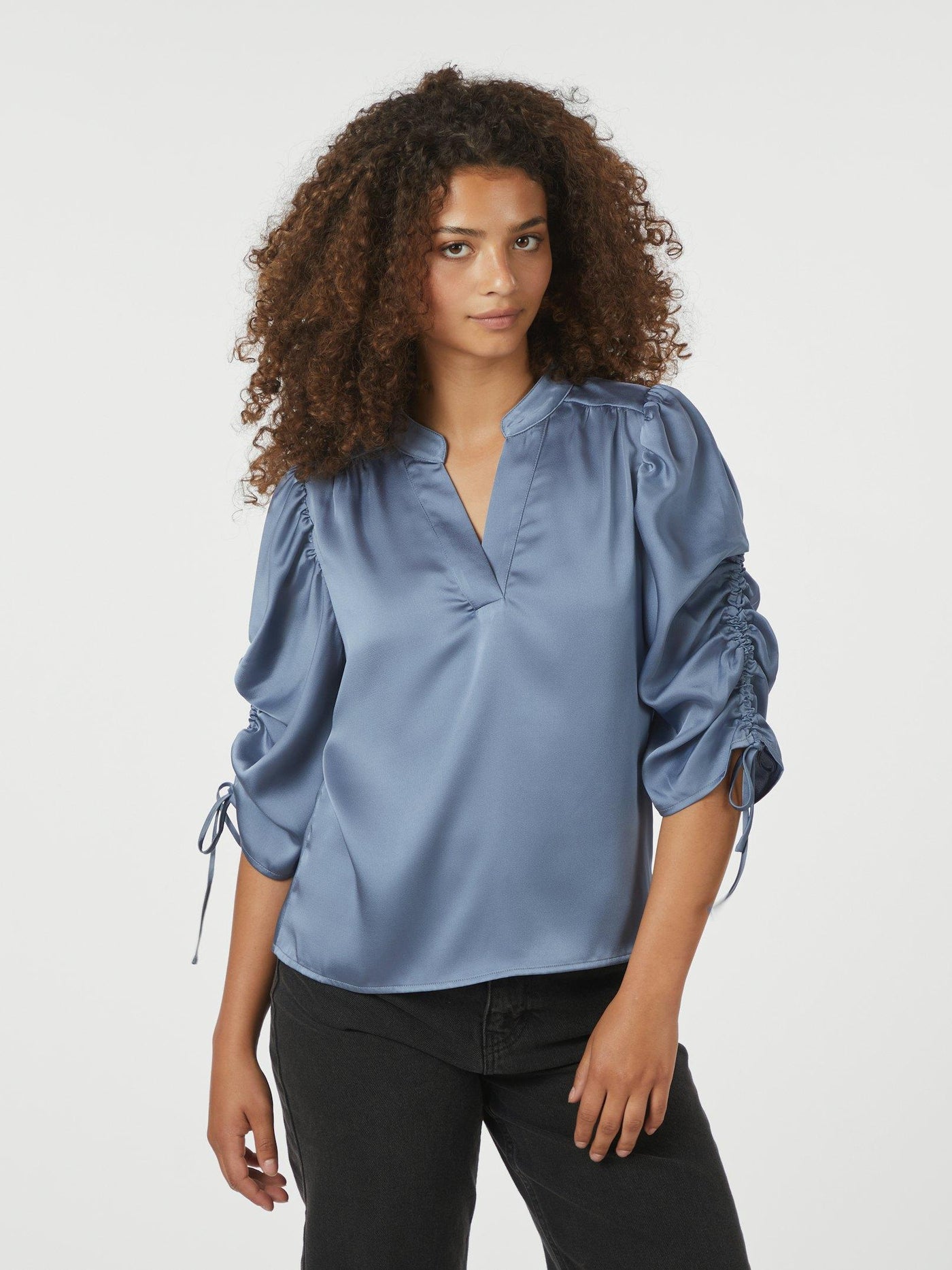 ALVIRA DRAPY SATIN DUSTY BLUE