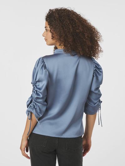 ALVIRA DRAPY SATIN DUSTY BLUE