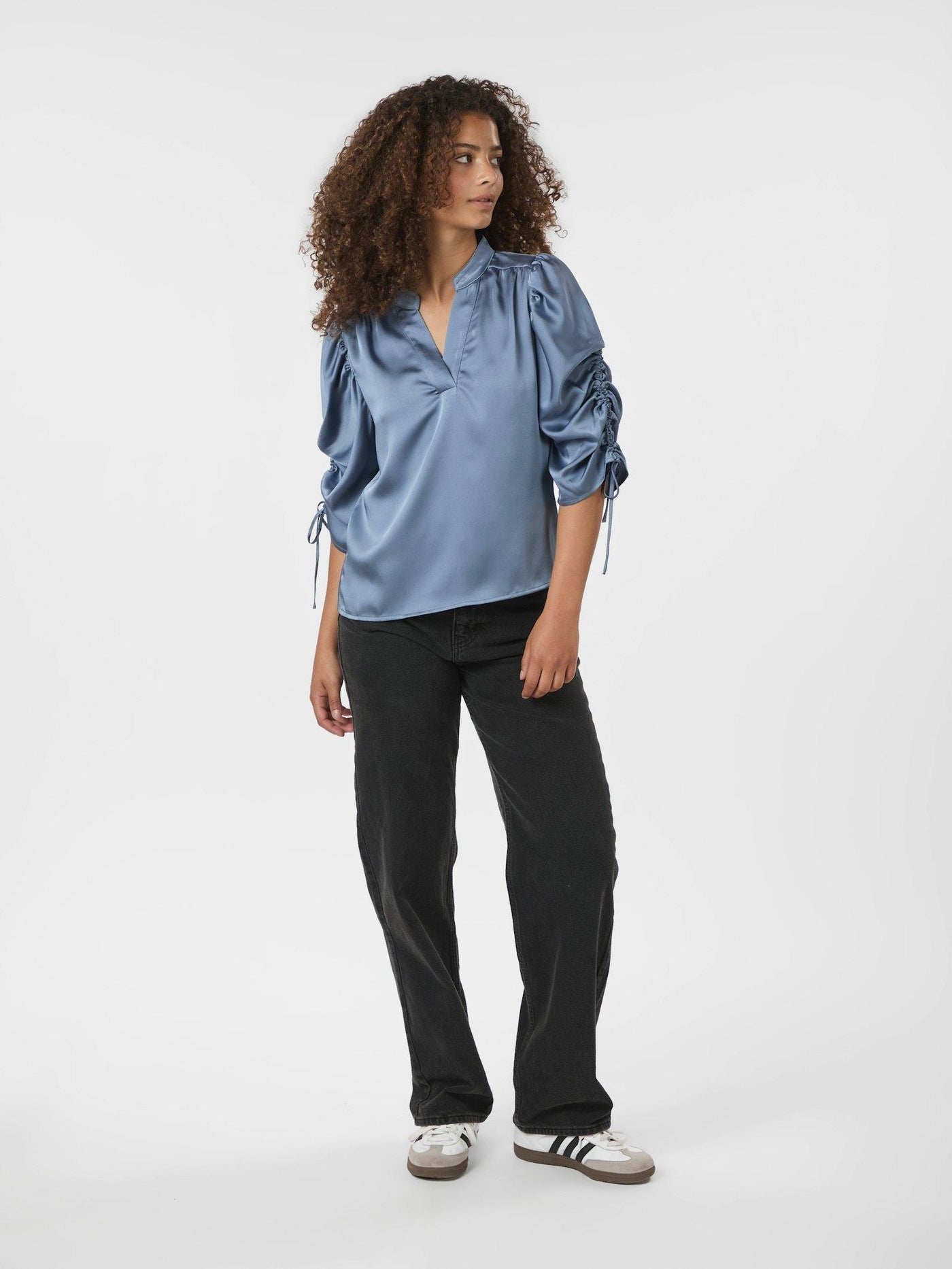 ALVIRA DRAPY SATIN DUSTY BLUE