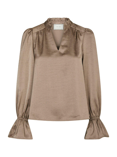 AMARA SATEEN BLOUSE DARK TAUPE
