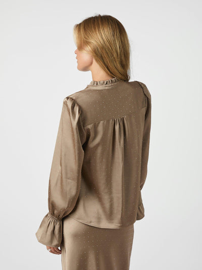 AMARA SATEEN BLOUSE DARK TAUPE