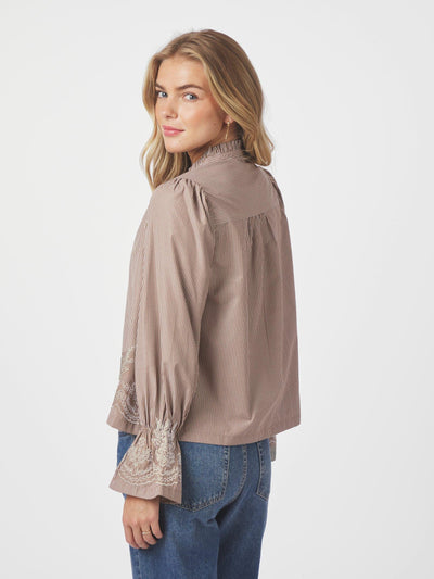 AMARA STRIPED BLOUSE CAMEL