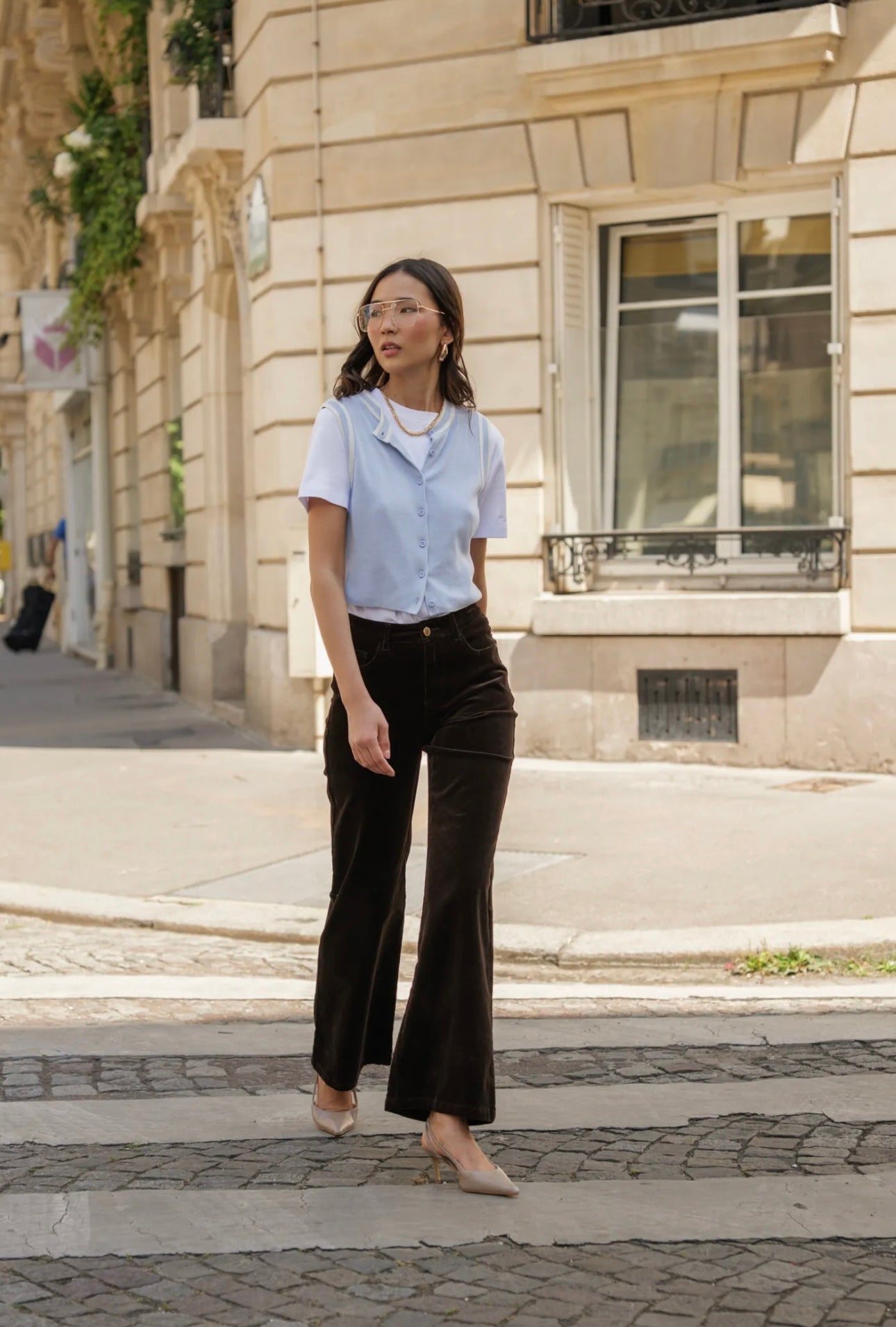 AVA CORDUARY TROUSERS CHOCOLATE BROWN