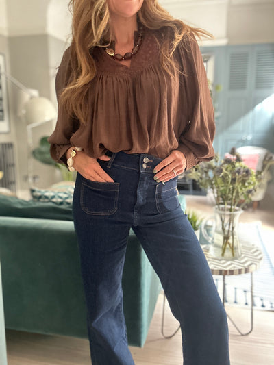 BEATRICE BLOUSE CHOCOLATE BROWN