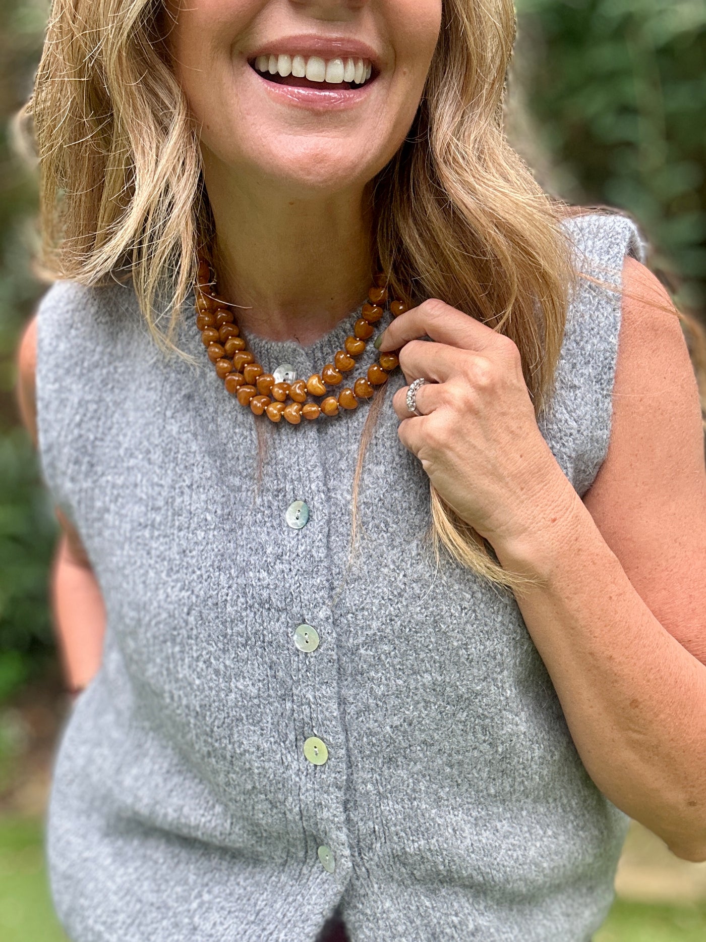 HEART NECKLACE AMBER