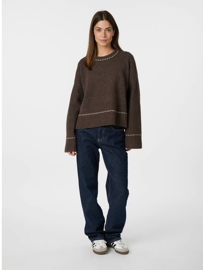 ROEME STITCH JUMPER CHOCOLATE BROWN
