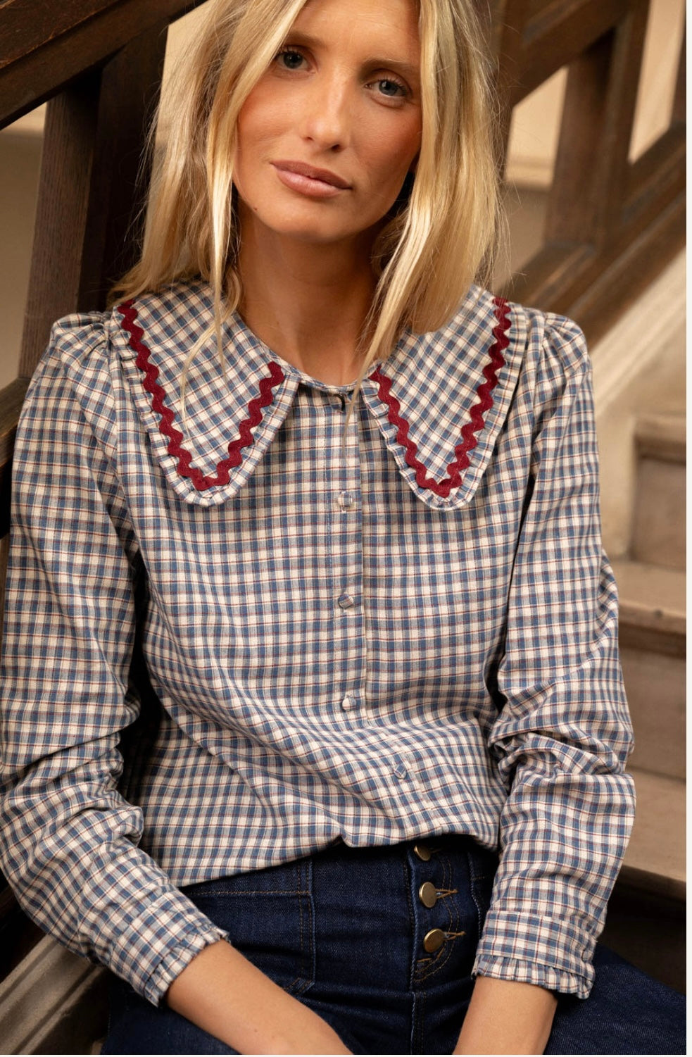 BETH BLOUSE BLUE STRIPES