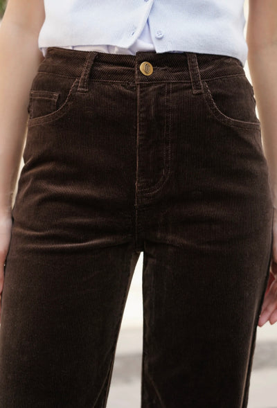 AVA CORDUARY TROUSERS CHOCOLATE BROWN