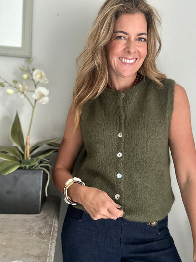 CLAUDY KNIT VEST KHAKI