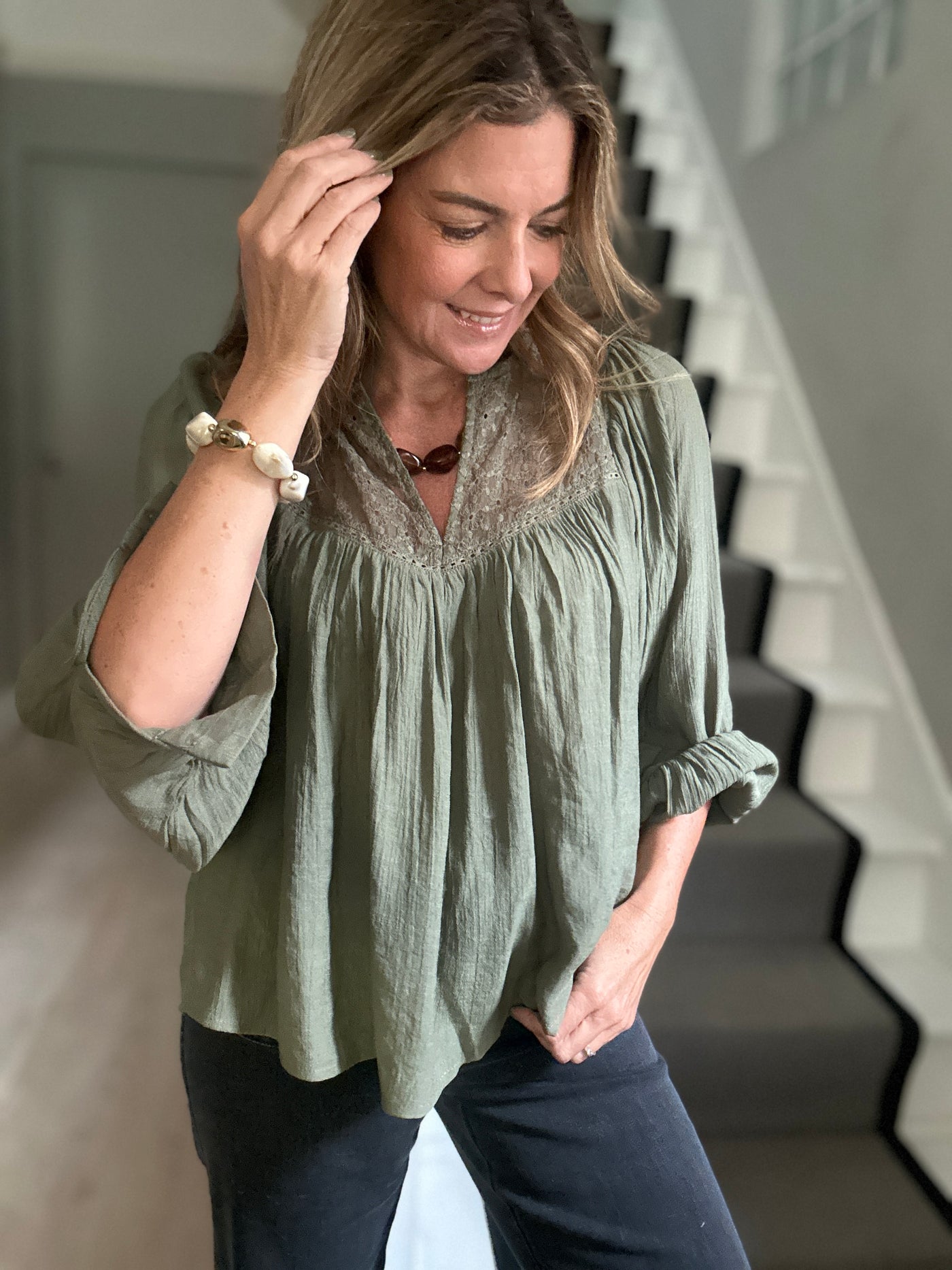 BEATRICE BLOUSE KHAKI