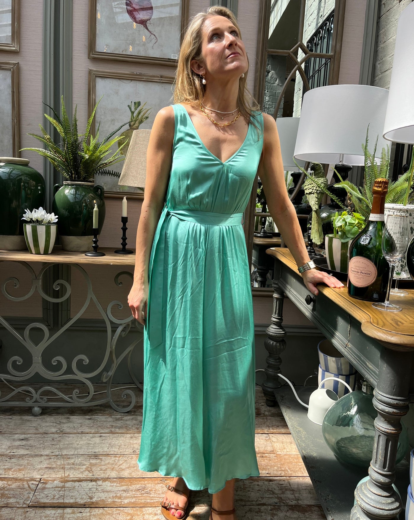 ACHOUAK MIDI/ MAXI DRESS TURQUOISE