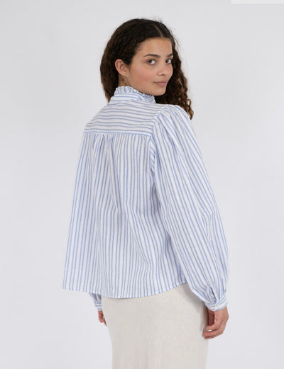 JOHANNE STRIPE BLOUSE BLUE