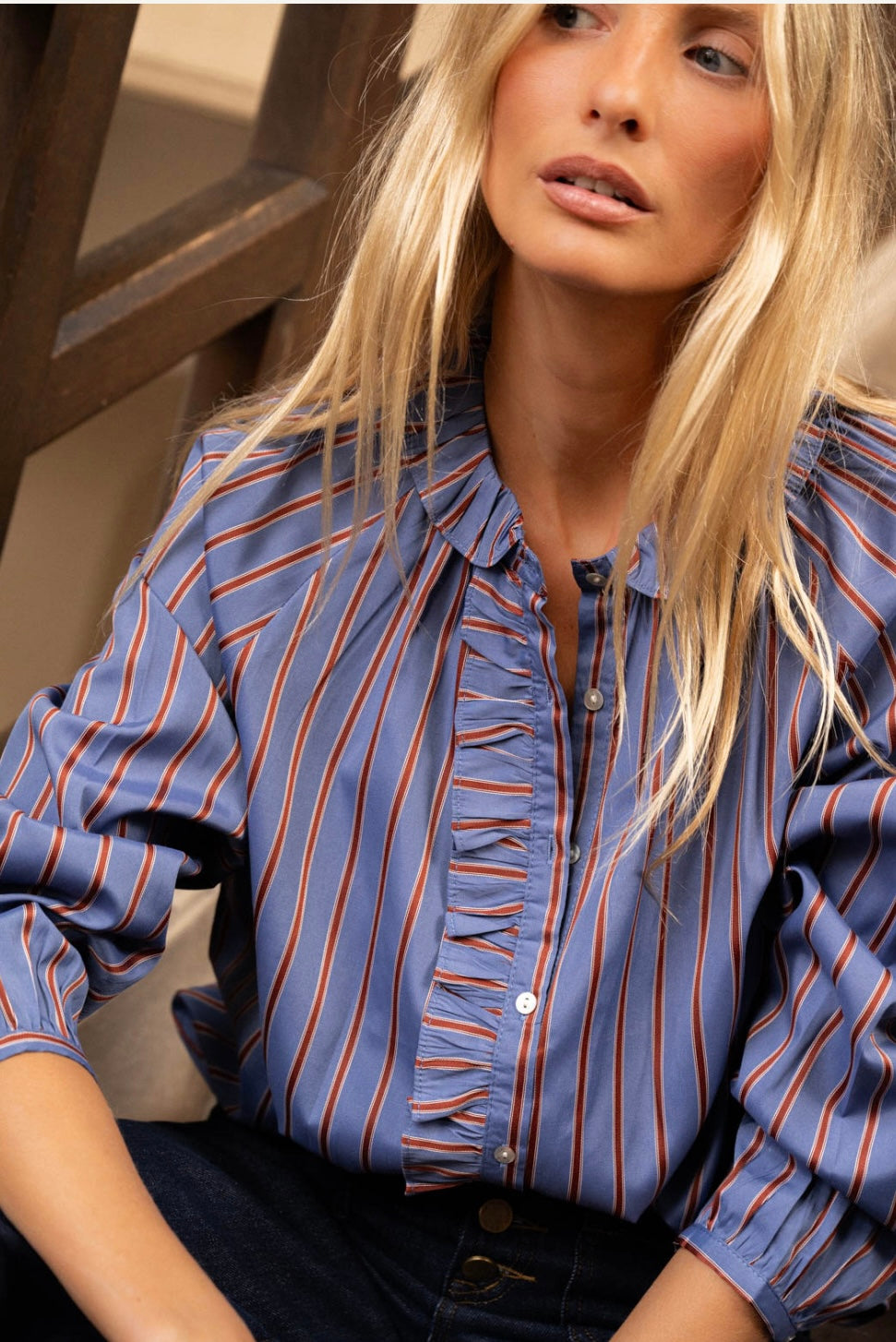 MONICA SHIRT BLUE STRIPES