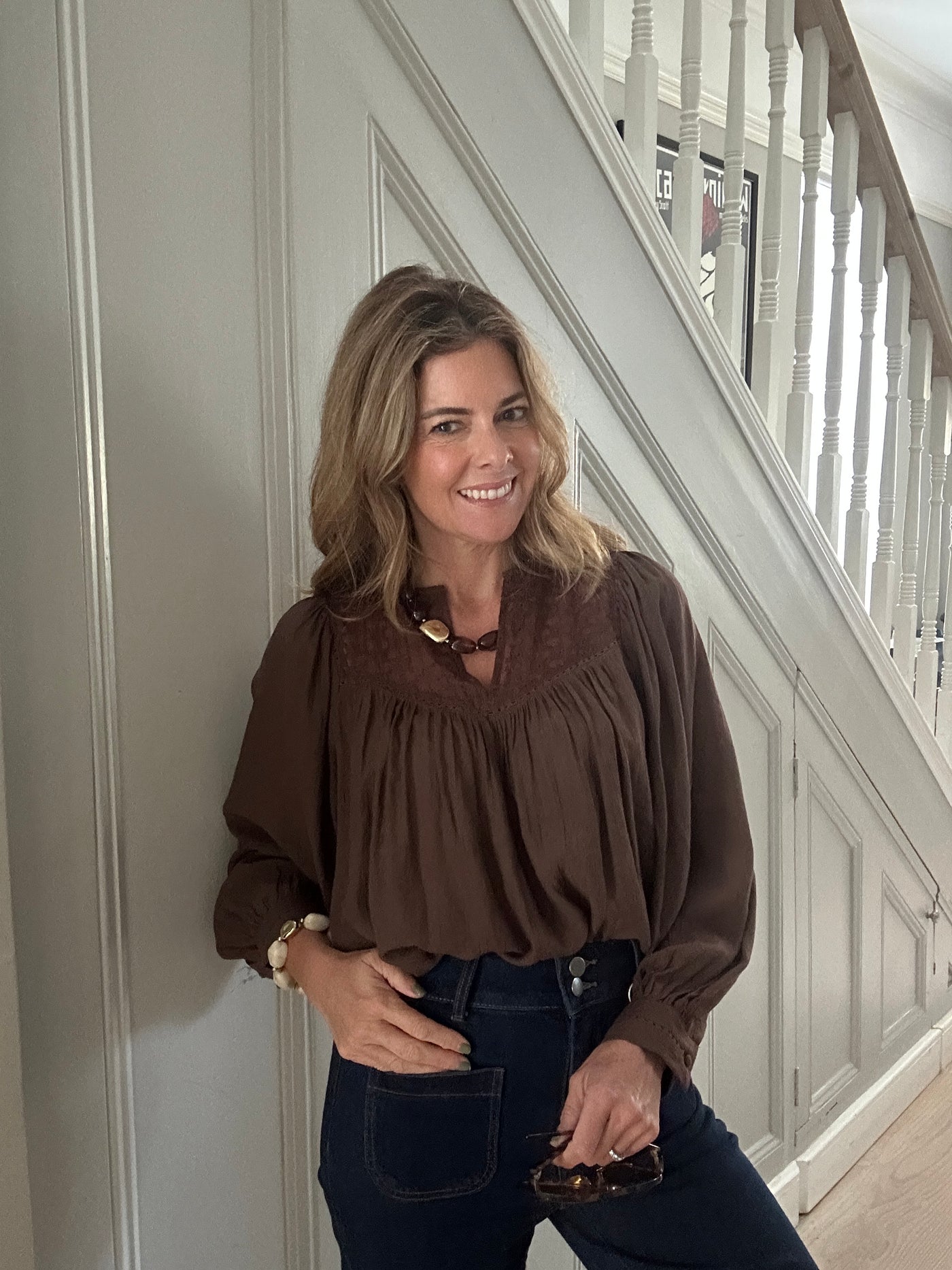 BEATRICE BLOUSE CHOCOLATE BROWN