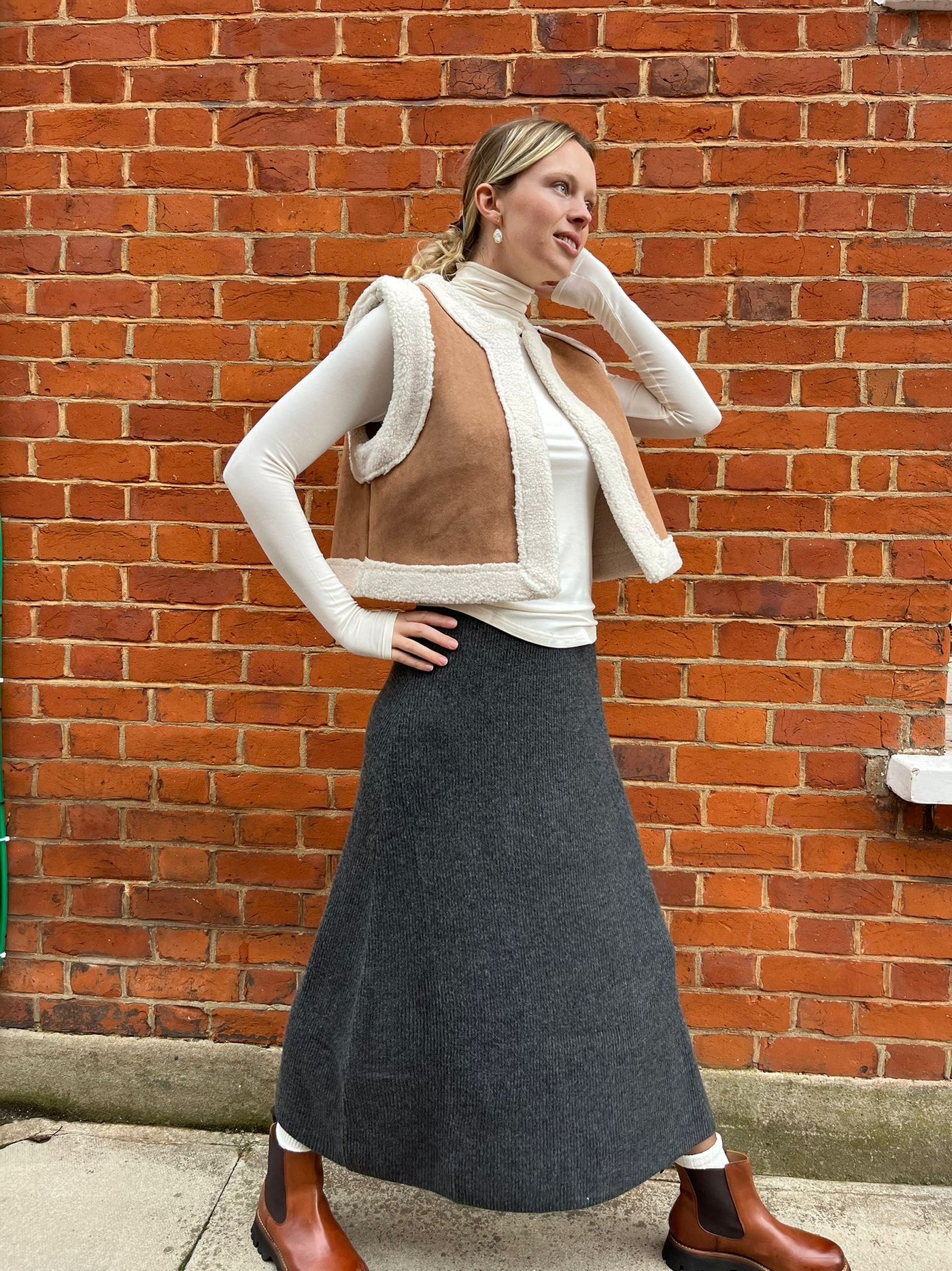 ARWIN KNIT SKIRT ANTHRACITE