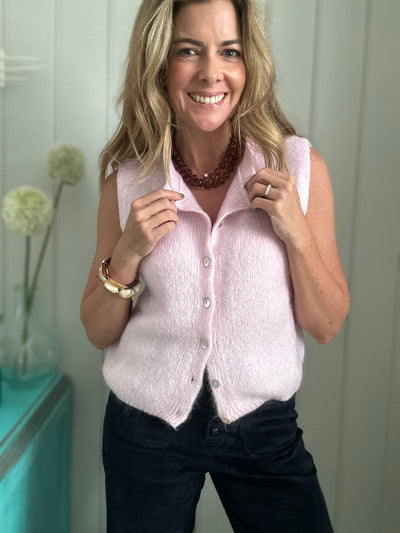 CLAUDY KNIT VEST SOFT PINK