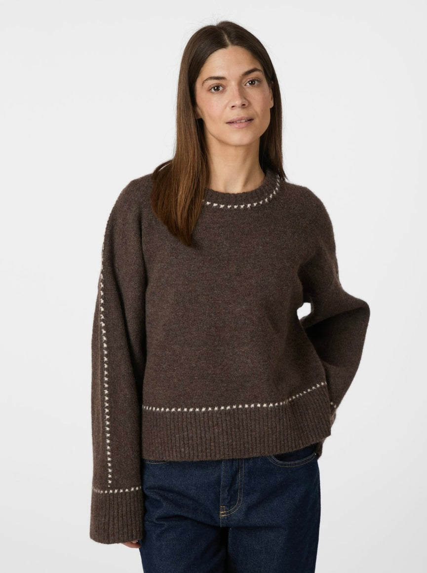 ROEME STITCH JUMPER CHOCOLATE BROWN