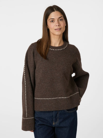 ROEME STITCH JUMPER CHOCOLATE BROWN