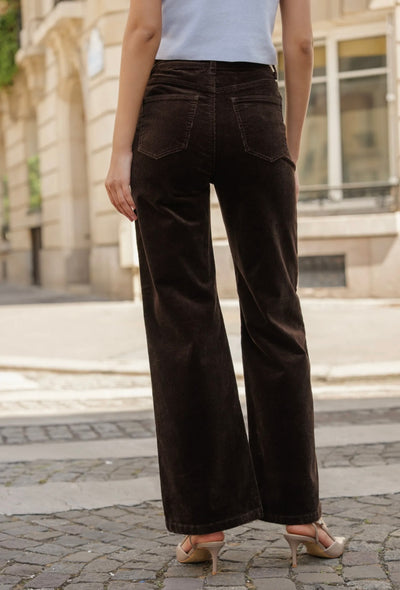 AVA CORDUARY TROUSERS CHOCOLATE BROWN