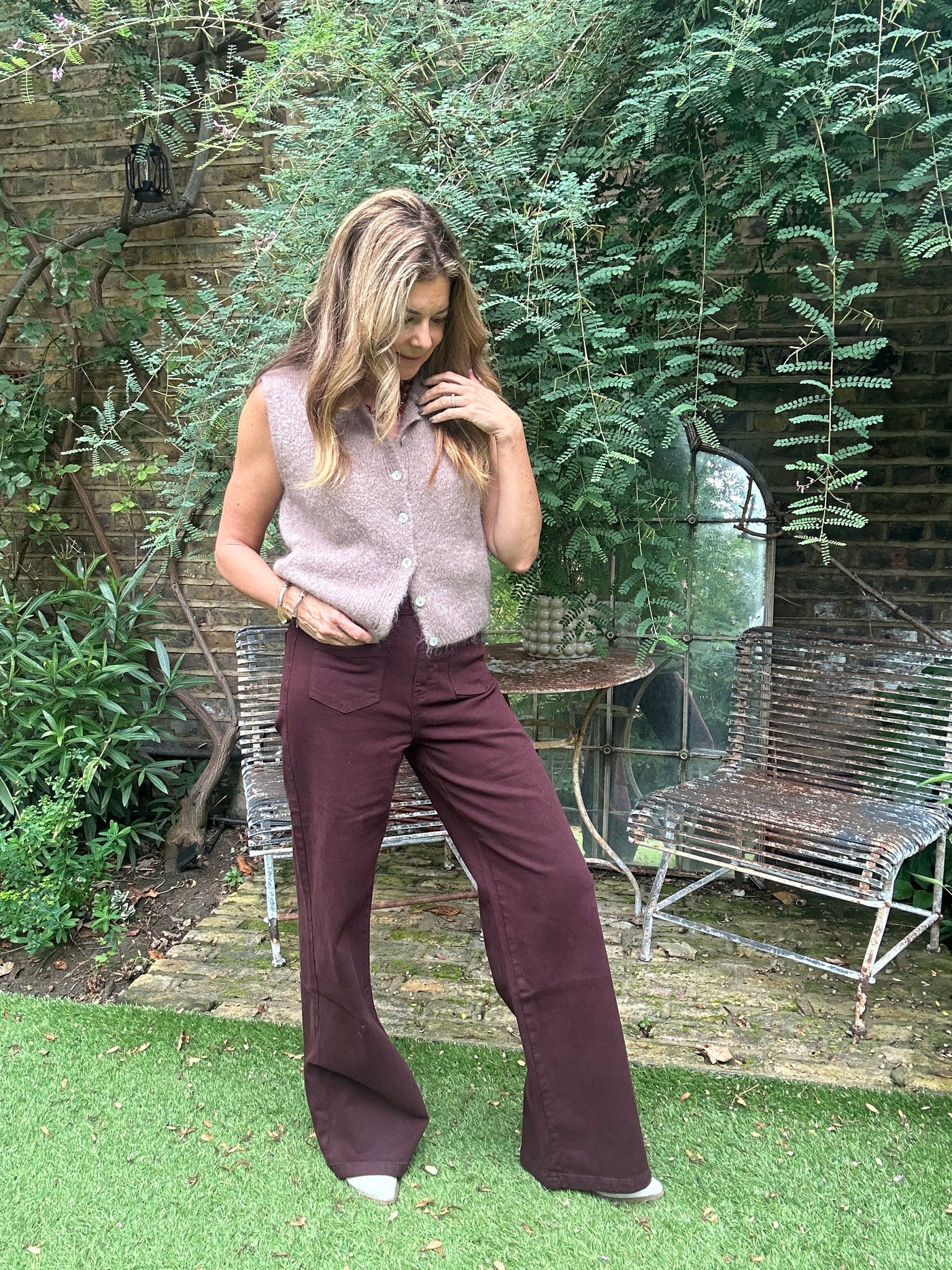CLAUDY KNIT VEST TAUPE