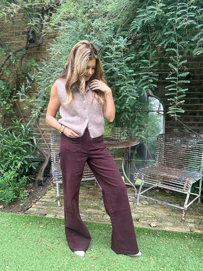 CLAUDY KNIT VEST TAUPE