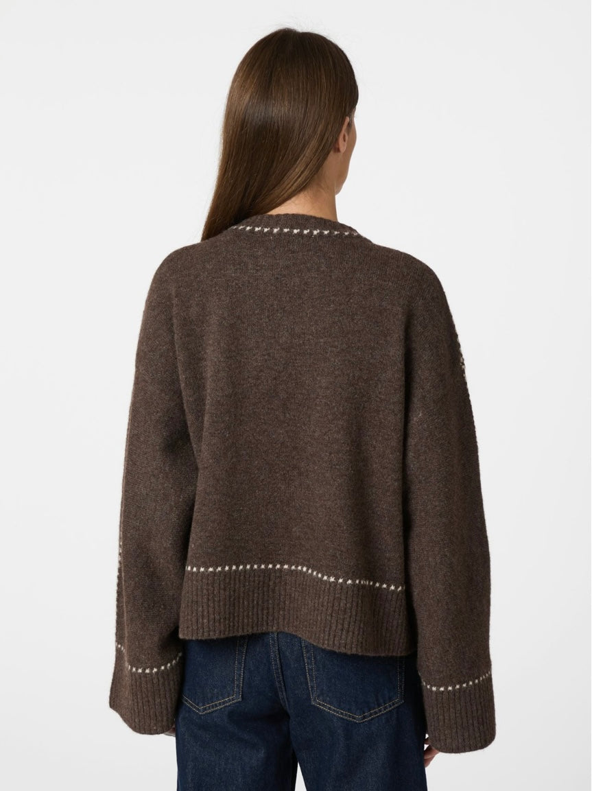 ROEME STITCH JUMPER CHOCOLATE BROWN