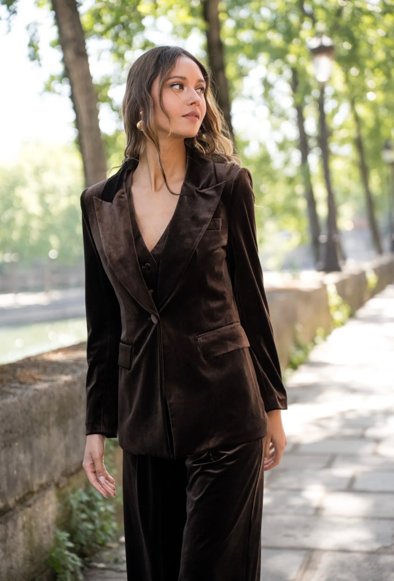 ARNOLD VELVET BLAZER CHOCOLATE