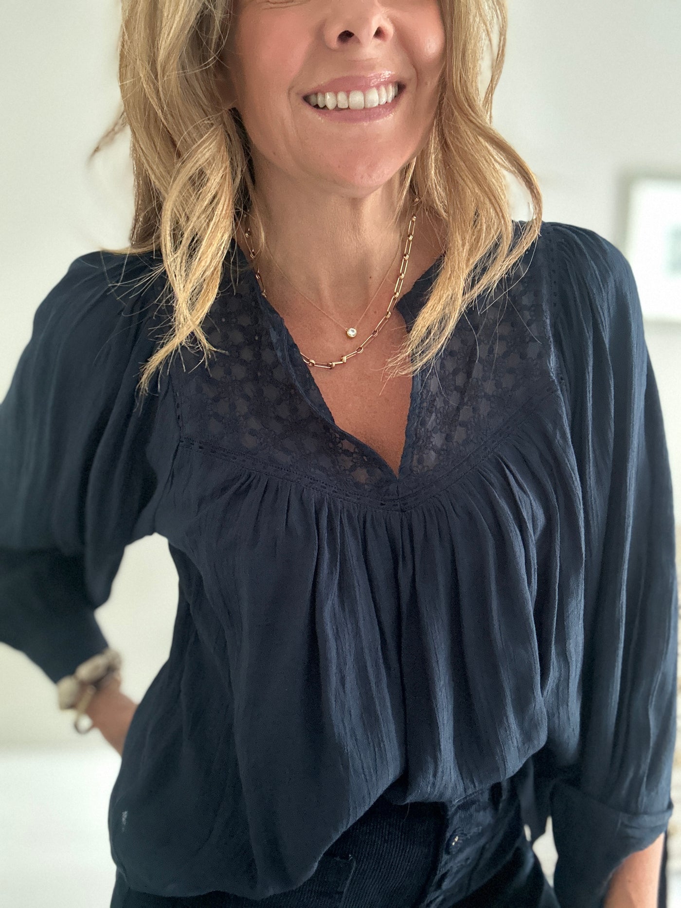 BEATRICE BLOUSE NAVY