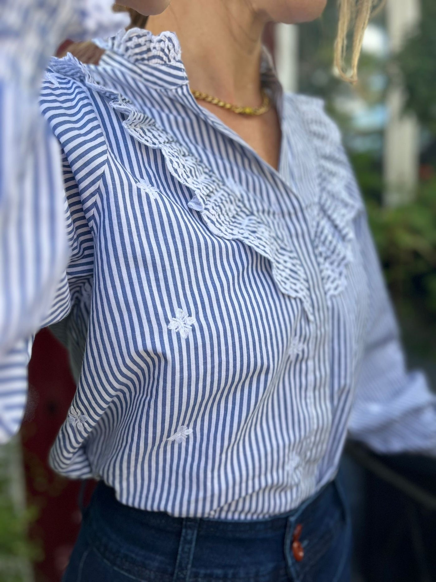 DEGAS STRIPE BLOUSE BLUE